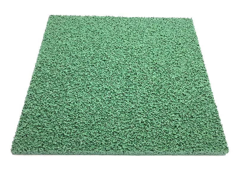 It is composed of two-component spray adhesive, EPDM color particles and one-component polyurethane and rubber particles, which is a runway type with water seepage function. The use of high elasticity EPDM color particles bonded environmental protection glue paving, good elasticity and low cost, to ensure the environmental protection of the sports field.